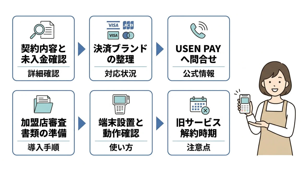 キャッシュレス決済サービス停止時にUSEN PAYへ乗り換える方法